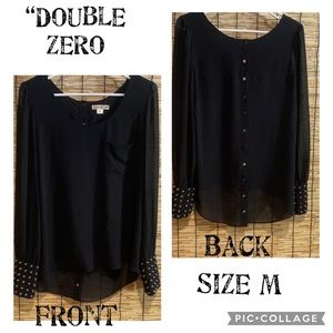 DOUBLE ZERO BLOUSE BLACK COLOR SIZE -M-